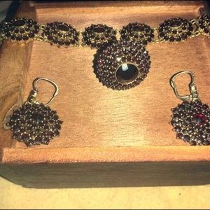 Vintage Bohemian Garnet Set